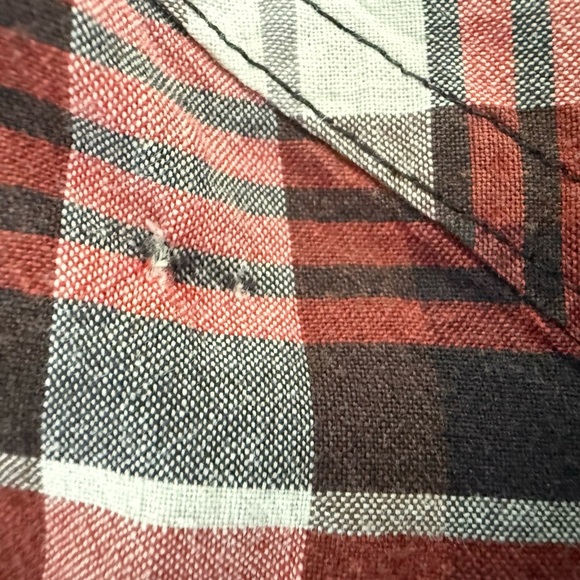 Kane & Unke Plaid Button-Down Shirt | Red Black Check Western Style (Small) - Picture 4 of 10